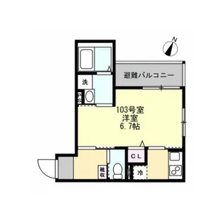ベイルームコート辻堂【1階】の間取り