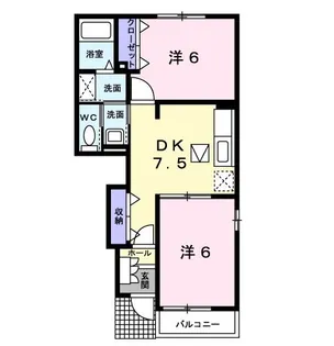 パルク・フィオーレA【1階】の間取り