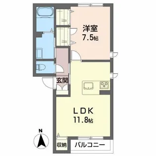 ガーデンズ矢巾I【1階】の間取り