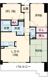 グローバル三田【3階】の間取り