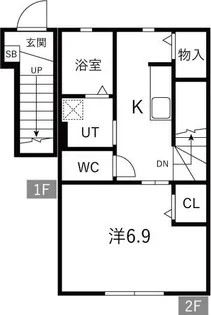 リベルタF【2階】の間取り