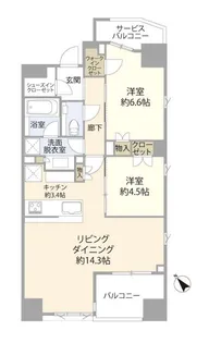 ザ マジェスティコート目黒【13階】の間取り