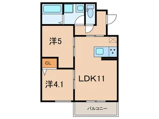 ビタミンテラス明石大久保【3階】の間取り