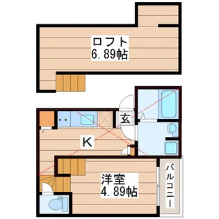 インフィニティ原町【1階】の間取り