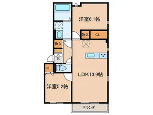 Forest Maison南草津 W棟【2階】の間取り