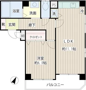 プラティーク鶴見中央【6階】の間取り