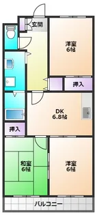パークハイツ野村【3階】の間取り