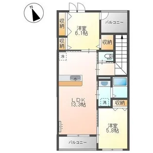 メルヴェーユII【2階】の間取り