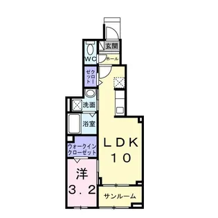 雀宮町アパート(028256101)【1階】の間取り