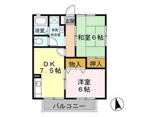 第6小野ハイツ【1階】の間取り