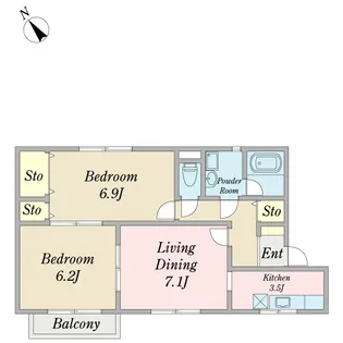 フォルトゥーナ春日部【2階】の間取り