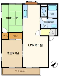 メゾンヨシコーB【2階】の間取り