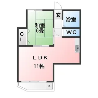 グレイス植田(賃貸南側)【1階】の間取り