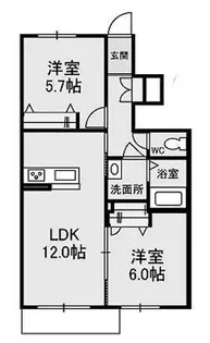 フルールカズン A・B棟【1階】の間取り