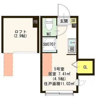 Harmony Square桜上水【1階】の間取り