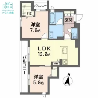 シャーメゾン リバーダイヤ【2階】の間取り