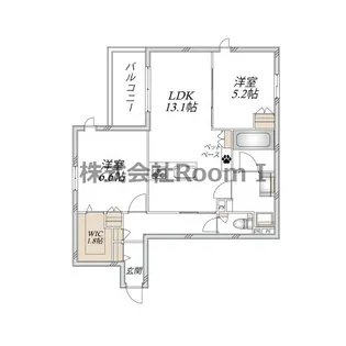 【ペット共生】ヘーベルメゾン アトル【旭化成ヘーベルメゾンHEBEL【3階】の間取り