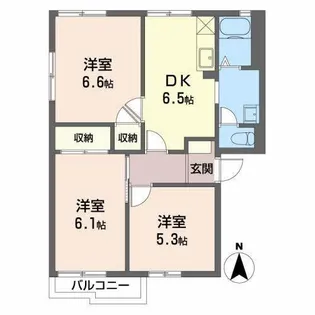 ハイツサンフローレ N棟【1階】の間取り