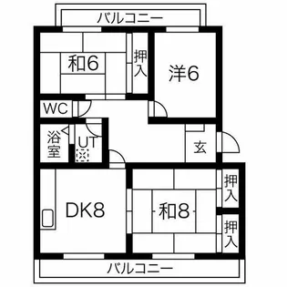サンシャイン袖師【3階】の間取り