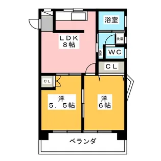 第2ロジィングス天野屋【7階】の間取り