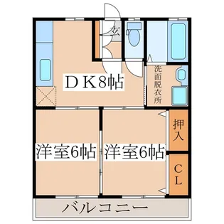 サニーフラット【2階】の間取り