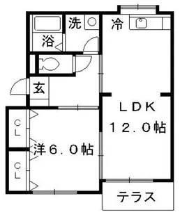 クレール弥生【1階】の間取り