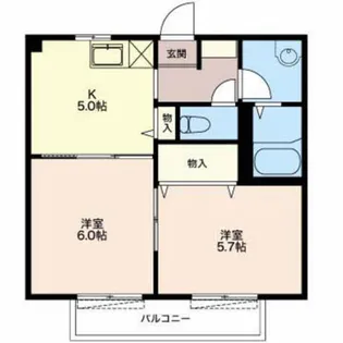 サンライズ日永【1階】の間取り