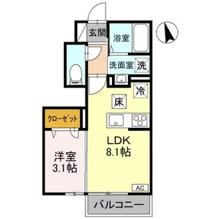 トリシアルミエール【1階】の間取り