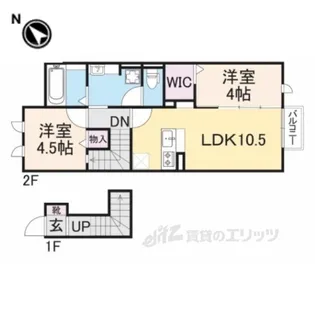 ヴィルヌーブE棟【2階】の間取り