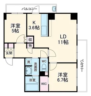 プライムメゾン北田辺【2階】の間取り
