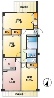 トリアード【3階】の間取り