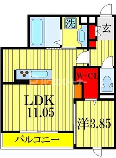 パークサイド新検見【3階】の間取り