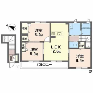シャーメゾンあさがお【2階】の間取り