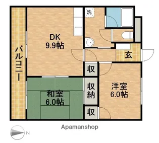 パティオ【3階】の間取り