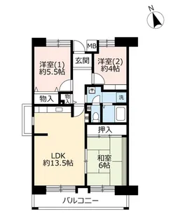 URアーベイン東三国【6階】の間取り