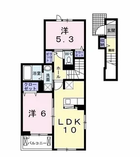 パピィ エーワン【2階】の間取り