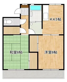 クロノス9黒髪A棟【2階】の間取り