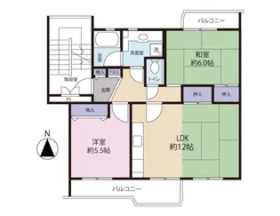 稲毛高浜南団地【4階】の間取り