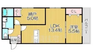GRANDSTEADY服部本町【2階】の間取り