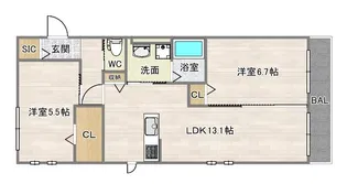 ハイムメゾン長居公園通【3階】の間取り