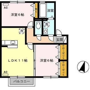 クレールシャンス【2階】の間取り