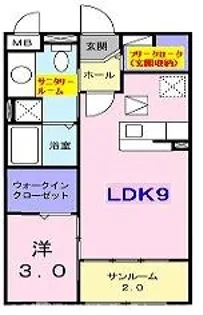 クリールポッシュT&K【1階】の間取り