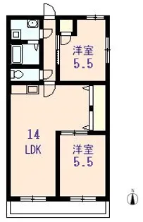 岡山県岡山市北区白石西新町【マンション】の間取り