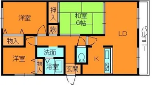 チサンマンション斑鳩1番館【5階】の間取り