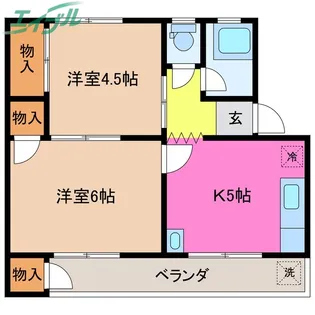 コーポフジ【2階】の間取り