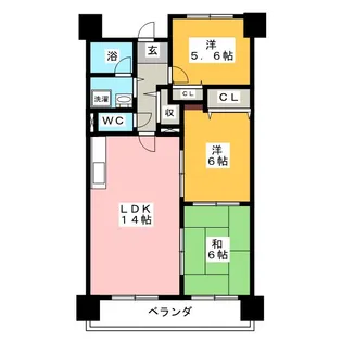 ベルカーサ有楽【4階】の間取り