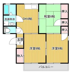 サンカルム米山B【2階】の間取り
