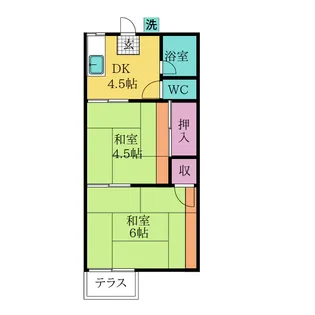 コーポ須賀【1階】の間取り