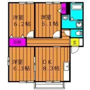 エルメゾン天城【1階】の間取り