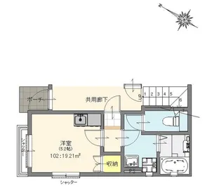 ルミナス志村【1階】の間取り